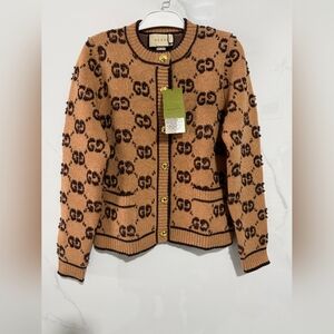 Gucci GG Jacquard Wool Cardigan